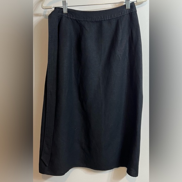 LOFT Petites Linen Wrap Skirt 0P - Picture 9 of 13
